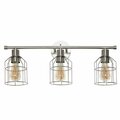 Elegant Garden Design Elegant Designs 3 Light Cage Vanity Light&amp;#44; Brushed Nickel VT1014-BSN